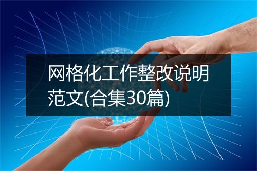 网格化工作整改说明范文(合集30篇)