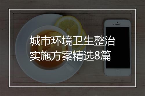 城市环境卫生整治实施方案精选8篇