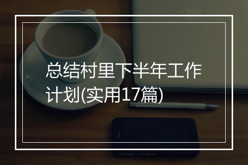 总结村里下半年工作计划(实用17篇)