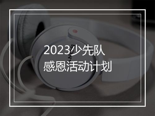 2023少先队感恩活动计划