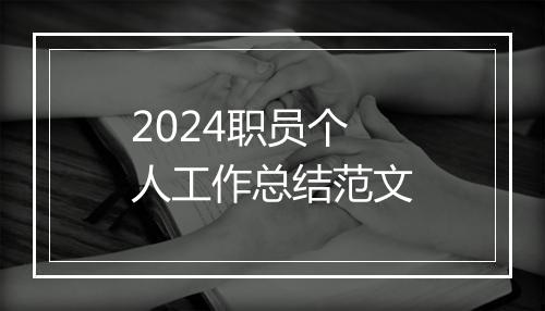 2024职员个人工作总结范文