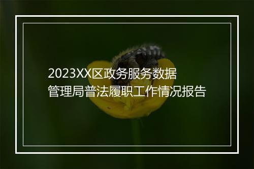 2023XX区政务服务数据管理局普法履职工作情况报告