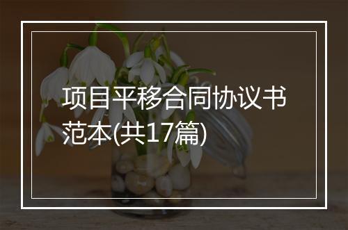 项目平移合同协议书范本(共17篇)