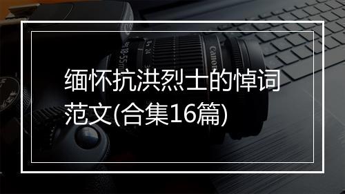 缅怀抗洪烈士的悼词范文(合集16篇)