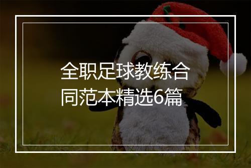 全职足球教练合同范本精选6篇