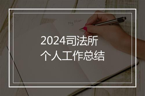 2024司法所个人工作总结