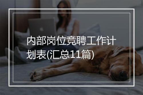 内部岗位竞聘工作计划表(汇总11篇)