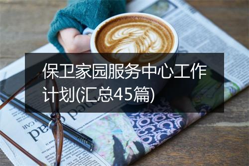保卫家园服务中心工作计划(汇总45篇)