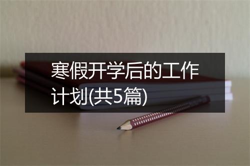 寒假开学后的工作计划(共5篇)