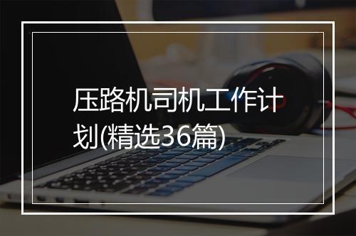 压路机司机工作计划(精选36篇)