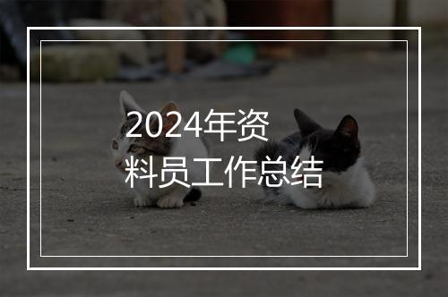 2024年资料员工作总结