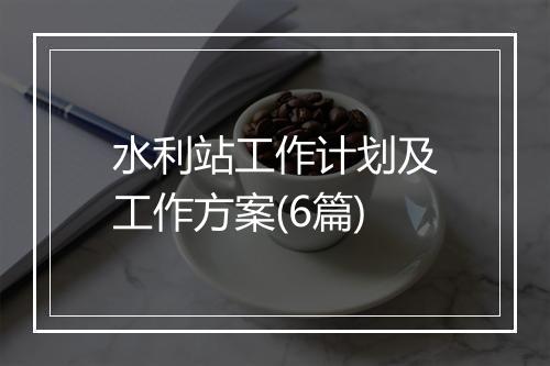 水利站工作计划及工作方案(6篇)