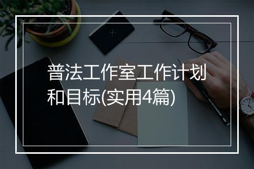 普法工作室工作计划和目标(实用4篇)