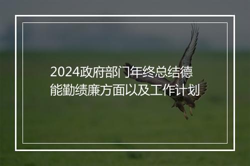 2024政府部门年终总结德能勤绩廉方面以及工作计划
