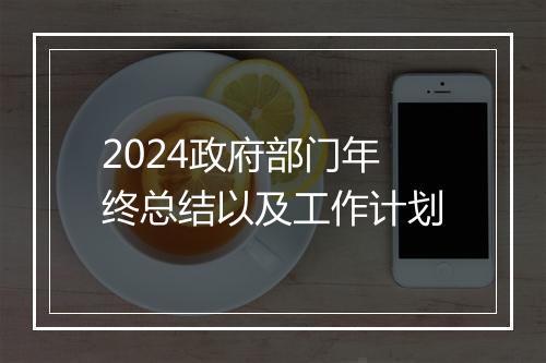 2024政府部门年终总结以及工作计划