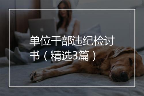 单位干部违纪检讨书（精选3篇）