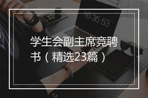 学生会副主席竞聘书（精选23篇）