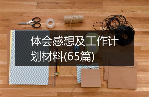 体会感想及工作计划材料(65篇)