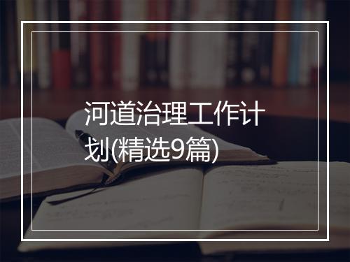 河道治理工作计划(精选9篇)