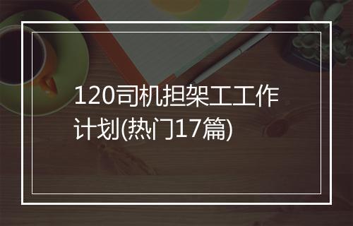 120司机担架工工作计划(热门17篇)