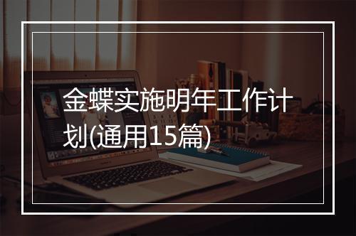 金蝶实施明年工作计划(通用15篇)