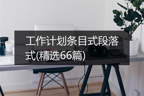 工作计划条目式段落式(精选66篇)