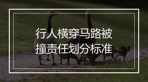 行人横穿马路被撞责任划分标准