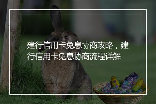 建行信用卡免息协商攻略，建行信用卡免息协商流程详解