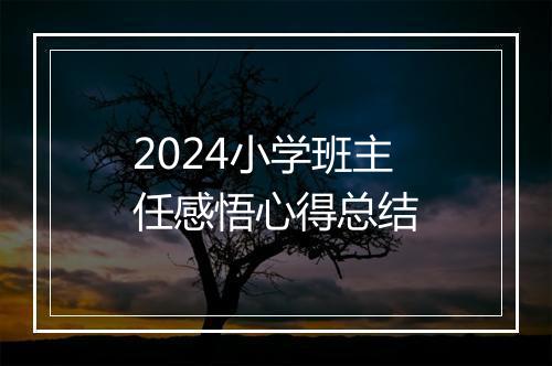 2024小学班主任感悟心得总结