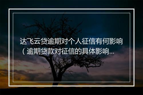 达飞云贷逾期对个人征信有何影响（逾期贷款对征信的具体影响分析）