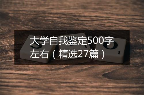 大学自我鉴定500字左右（精选27篇）