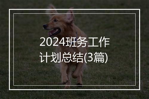 2024班务工作计划总结(3篇)
