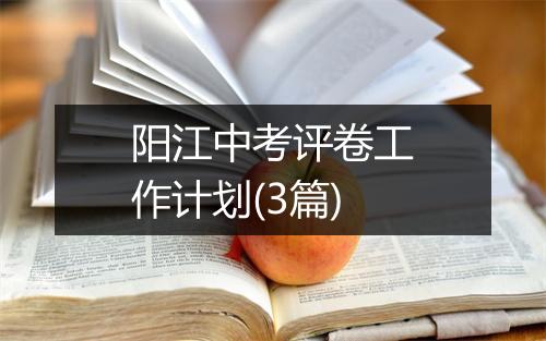 阳江中考评卷工作计划(3篇)