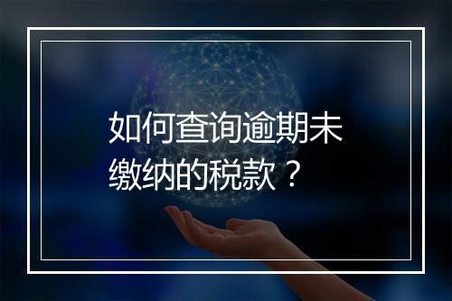 如何查询逾期未缴纳的税款？