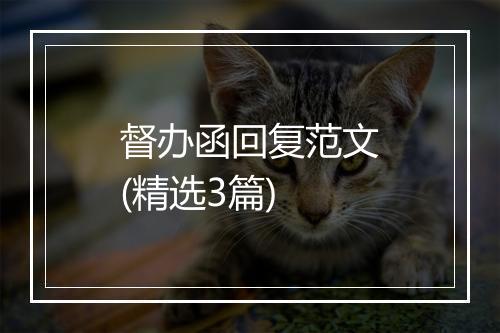 督办函回复范文(精选3篇)