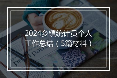 2024乡镇统计员个人工作总结（5篇材料）