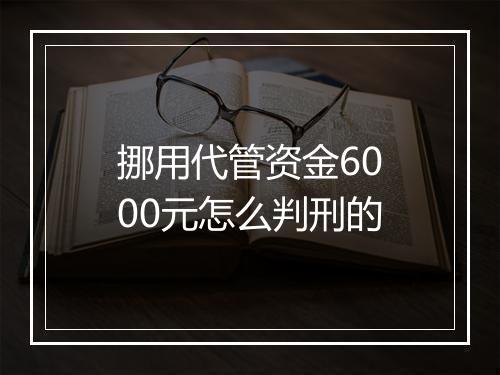 挪用代管资金6000元怎么判刑的