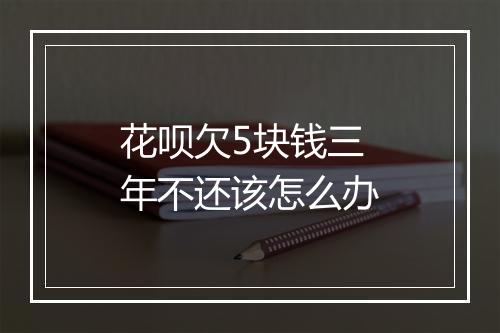 花呗欠5块钱三年不还该怎么办