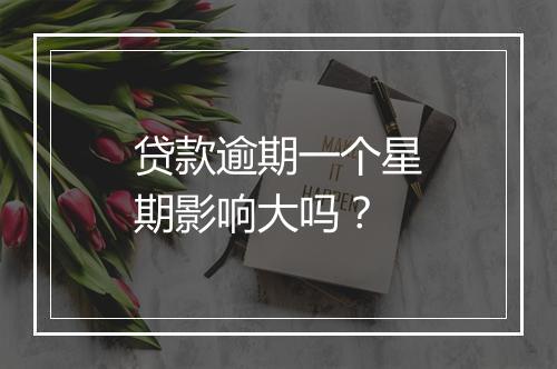 贷款逾期一个星期影响大吗？