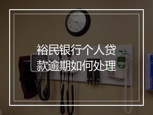 裕民银行个人贷款逾期如何处理