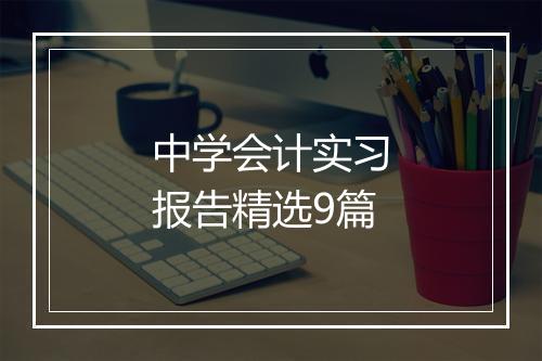 中学会计实习报告精选9篇