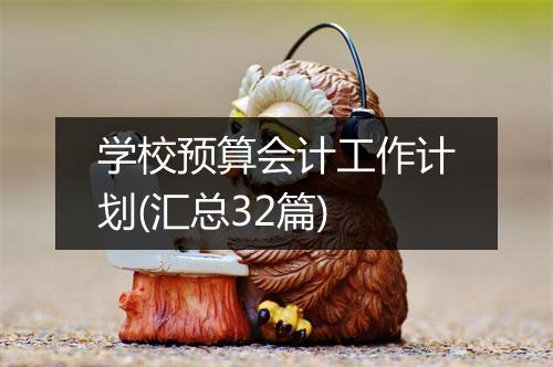 学校预算会计工作计划(汇总32篇)