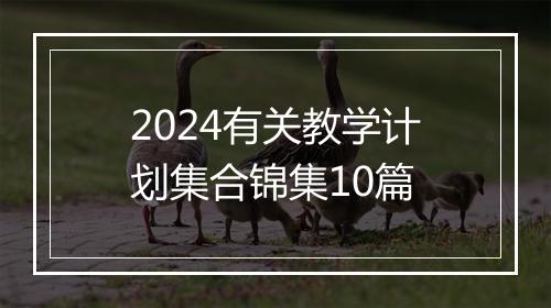 2024有关教学计划集合锦集10篇