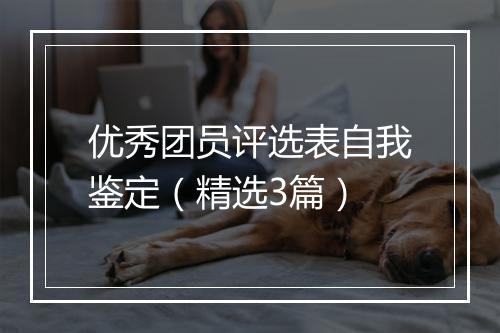 优秀团员评选表自我鉴定（精选3篇）
