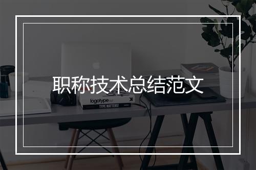 职称技术总结范文