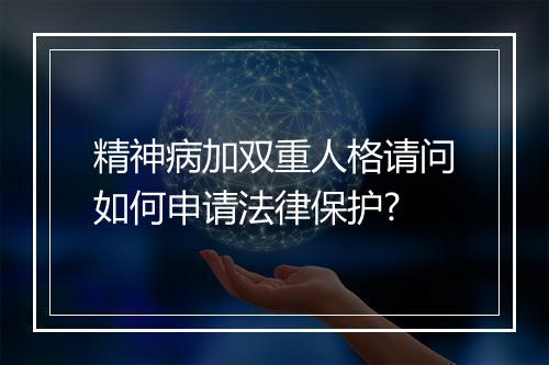 精神病加双重人格请问如何申请法律保护?
