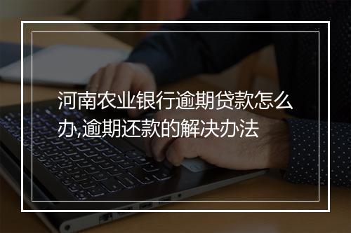 河南农业银行逾期贷款怎么办,逾期还款的解决办法