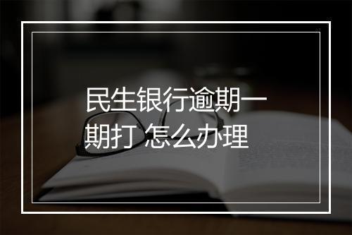 民生银行逾期一期打 怎么办理