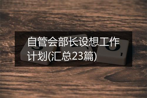 自管会部长设想工作计划(汇总23篇)