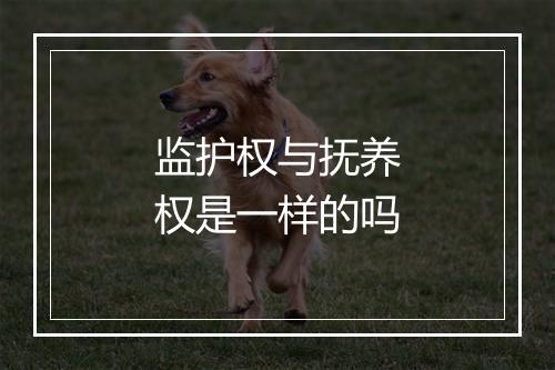 监护权与抚养权是一样的吗